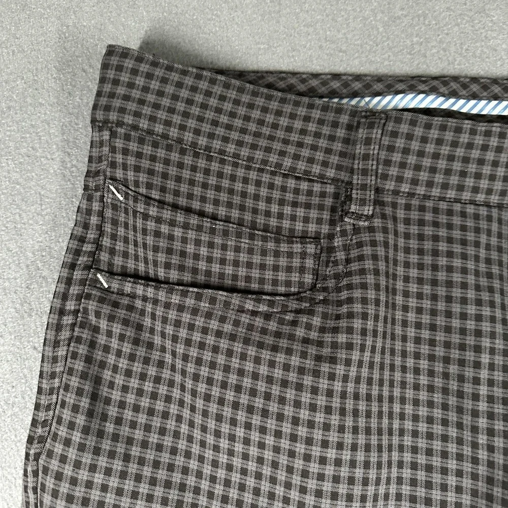 FootJoy Athletic Fit‎ Pants Mens 35x30 Gray Check Golf Stretch Casual Khakis